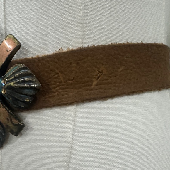 **Statement Belt – Heavy Solid Brass & Copper Buckle with Crystal Embellishments - Picture 3 of 7